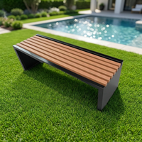 Banc de jardin moderne pour hôtel, en HDPE, avec structure en acier, résistant à l'eau, durable, écologique, pour terrasse, parc, espace public