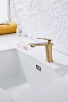 Robinet de lavabo moderne en laiton, design personnalisé, à poignée unique, à poser sur le comptoir, mitigeur chaud/froid haut, avec valve en céramique, directement de l'usine