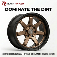 Velg Forged Reach 17 Inch Sand Bronze 6 Spoke Two Piece 6061 T6 Forged Wheels 6x139.7 Offroad Rims Cocok untuk Toyota Tacoma Bersertifikasi DOT