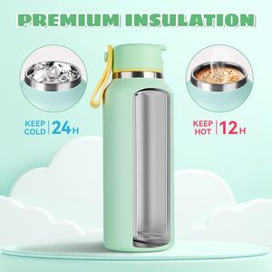 Free Leak Proof Double Wall Vacuum Insulated Stainless Steel Outdoor Sports Water <b>Bottle</b> With Lock Lid - Product Image 3
