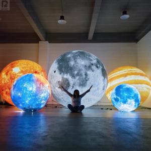 Décoration lunaire géante gonflable bleue à LED, éclairant l'espace, pour musée scientifique/événement nocturne/fête sur le thème de l'espace cosmique - Product Image 2