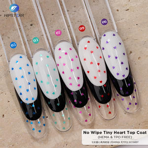 HEMA & TPO FREE No Wipe Tiny Heart Clear Top Coat Soak Off Sequins Clear Top Coat Gel Polish High Tough Top Nail Gel Custom - Product Image 2