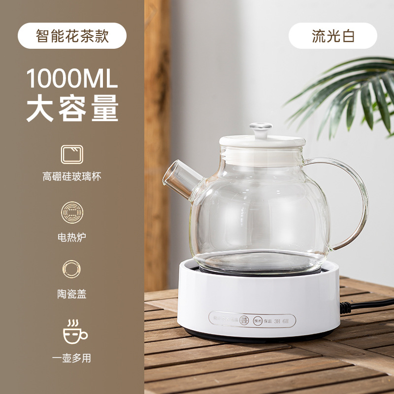 Smart Stove Glass Kettle - Flowing White