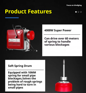 เครื่องขุดลอกท่อระบายน้ำไฟฟ้าแบบพกพาเครื่องทำความสะอาดท่อระบายน้ำ - Product Image 5