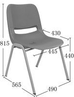 Chaise d'école empilable en plastique traditionnelle AHL pour usage commercial