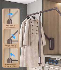 Porte-vêtements escamotable de type buffer, gain de place, accessoire pour <span class=keywords><strong>armoire</strong></span> haute de chambre à coucher. - Product Image 5