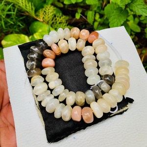 Cuentas de piedra lunar de melocotón Natural personalizadas hechas a mano, cuentas redondas facetadas de 4mm para fabricación de joyas, producto artesanal a granel - Product Image 6