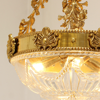 Jewellerytop Classique Maison De Luxe Décoratif Turc Antique Laiton Couronne Plafonnier K9 Cristal Abat-Jour Plafonnier