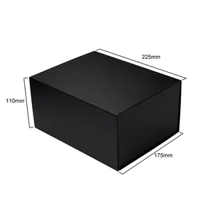 In Stock Low Moq Black Rigid Folding Magnetic Gift Box For Gift Pack Custom Logo Premium Luxury Cardboard Paper Gift Box