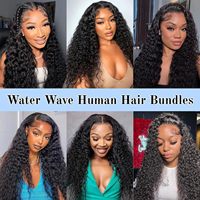 15A 100% Remy Cheveux vierges chinois en lots, double trame machine, ondulation Water Wave, non traités, pour pose rapide, ondulation Wet Wave, noir naturel, 100g