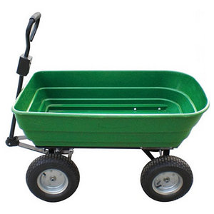 Üretici toptan 125L bahçe damperli arabası el arabası 4 tekerlekler 350kg programı römork platformu Metal plastik kauçuk - Product Image 1