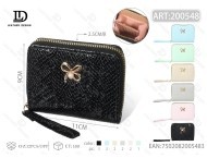 Portafoglio da Donna a Scomparto Singolo, Piccolo, in Pelle Sintetica in Microfibra, Chiusura con Cerniera, Stile Minimalista, Motivo a Fiocco - Product Image 1