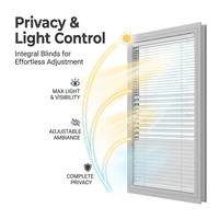 Persianas de Vidrio con Control de Privacidad y Ajuste Magnético con Palanca QS MD90 para Ventanas Abatibles de Sala de Estar