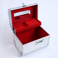 Valise à maquillage en aluminium Butterfly Beauty avec miroir, mini boîte à maquillage, étui à cosmétiques personnalisé