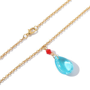 Moda trendy baby girl boy cosplay Japan drop shape diamond howls moving castle earring necklace - Product Image 4