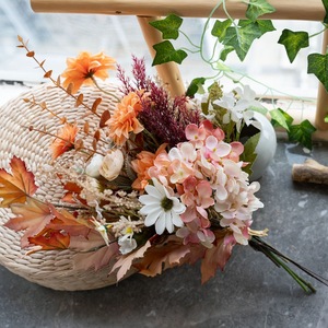 Bouquet de fleurs artificielles CallaFloral, hortensia en polyester, décoration intérieure, décoration murale pour mariage CF01475 - Product Image 1