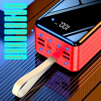 Batterie externe portable 100W PD RoHS à charge rapide pour l'extérieur, 60000 mAh, 100000 mAh, avec affichage numérique LED