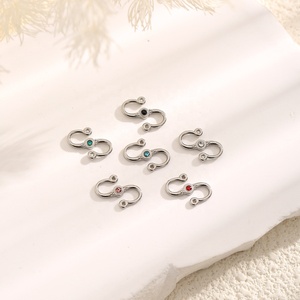Conector de Cierre en Forma de S con Pedrería |   Gancho en Forma de Serpiente de Acero Inoxidable Chapado en Oro PVD de 18K para Hacer Joyería, Pulseras y Collares - Product Image 2