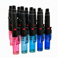 Briquet à arc électrique portable rechargeable au butane, torche coupe-vent avec corps en plastique pour le camping et le barbecue