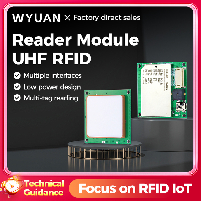 WYUAN Small Size Ultra-High Frequency RFID Reader Module Integrated 860-960MHz ISO18000-6C 0-2m Reading Distance with Free SDK
