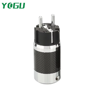 Connecteur YOGU en fibre de carbone plaqué rhodium haute fidélité avec prise EU pour câble d'alimentation audio d'amplificateur