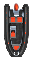 Bateau gonflable rigide en fibre d'aluminium nervurée avec cabine