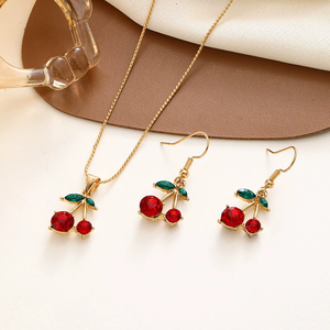 Fashion Cherry Gold Jewelry Set for Jewelry Set Shop Party <strong>Jewlery</strong> Wholesale N20230201 - Product Image 3