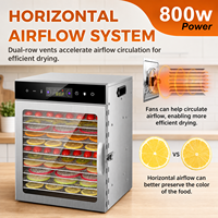 800W Commerciële 12-laags RVS Appel Fruit Groente Industriële Voedsel Dehydrator