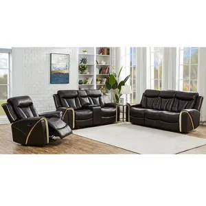 Modern Recliner Sofa Design Air Leather Mix Color Sofa Set 6 Seat Sofa Recliner For Living Room Furniture