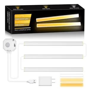 Ultra-Thin Móveis Display Showcase Iluminação 3 Cor Dimmable 5v Usb Armário De Cozinha Armário Guarda-roupa Led Motion Sensor Light