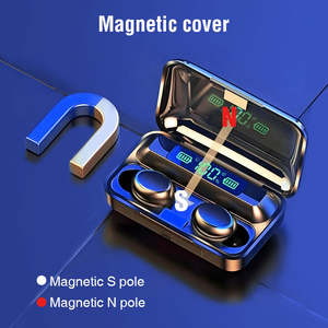 Écouteurs sans fil TWS stéréo 9D avec écran numérique LED F9 V5.0, faible latence, chipset JL, pour le sport, entrepôt américain - Product Image 2