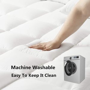 Matelas moelleux blanc queen size doux épais hiver 100 coton tissu <span class=keywords><strong>duvet</strong></span> d'oie <span class=keywords><strong>de</strong></span> <span class=keywords><strong>canard</strong></span> remplissage <span class=keywords><strong>surmatelas</strong></span> avec poche profonde - Product Image 3