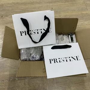 Nhà Máy Tùy Chỉnh In Với Bạn Logo Màu Đen Gói Bán Lẻ Mua Sắm Quà Tặng Túi Giấy Đồng Bằng Giá Rẻ Túi Giấy In Túi Với Xử Lý - Product Image 4