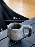 SAIDKOCC Tasse à café en marbre naturel personnalisée 14x8cm, objet décoratif de table, ornement d'art pour café, maison, décoration d'Halloween, poli