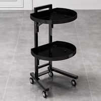 Chariot de salon de beauté en acier inoxydable, design moderne, petit chariot, outil de salon de coiffure, chariot pliable pour permanente et teinture