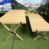 Beliebter Moderner Tragbarer Klapptisch Umweltfreundlicher Bambus Outdoor-Esstisch für Villa und Camping