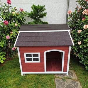 Villa pour chien en bois massif SHUNDA SDD008 avec motif imprimé pour chiens moyens/grands - Maison pour animaux de compagnie d'extérieur toutes saisons - Product Image 5