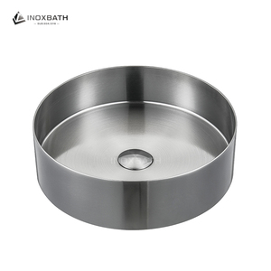 Lavabo Redondo de Acero Inoxidable 304 de un Solo Tazón, Fácil de Limpiar, para Encimera de Baño, para Hogar y Hotel, para Lavarse las Manos - Product Image 3