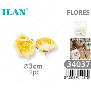 Ilan Flores 3cm Rose Jaune pour Décoration de Gâteau 2 pièces - Product Image 3