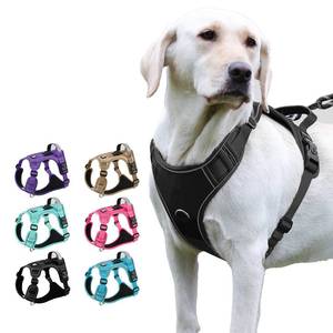 高品質反射素材オックスフォード/ナイロン製ドッグハーネス、AirTagホルダー付き、調節可能、引っ張り防止、ソフトパッド入りドッグベスト - Product Image 1
