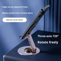 Support de téléphone portable de luxe en alliage de zinc, rotatif à 360 degrés, réglable, pliable et portable pour diffusion en direct sur ordinateur de bureau