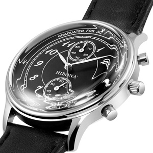 Montre à quartz pour homme en cuir, grand cadran, marque privée chinoise, style tendance, Relogio Masculino - Product Image 2