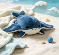 Peluche personnalisée Raie Manta OEM ODM en coton PP, poupée en peluche super douce, animal marin Kawaii, broderie personnalisée du logo EN71 CE