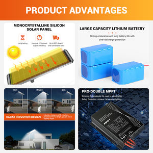 엔지니어링 프로젝트용 방수 IP65 실외 도로 램프 80W 120W 140W <span class=keywords><strong>160W</strong></span> 스마트 일체형 <span class=keywords><strong>LED</strong></span> 태양광 가로등 - Product Image 3