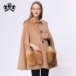 Cape longue à col roulé Style anglais, <span class=keywords><strong>manteau</strong></span> en <span class=keywords><strong>laine</strong></span>, ample, luxe, pour femme, hiver, collection Offre Spéciale - Product Image 5