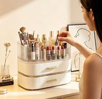 Caja de almacenamiento de cosméticos, tocador para el hogar, gabinete de almacenamiento multifuncional de alta gama para lápices labiales y productos de cuidado de la piel