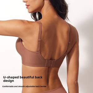 ODMワイヤレスソリッドカラーディープVプラスサイズ女性用シームレスゼリー接着剤下着 - Product Image 3