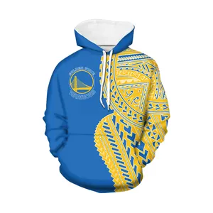 1 MOQ Drop Shipping Polynesian Samoan Tribal Design Custom Basketball Match Fall windproof Hoodie Sweater