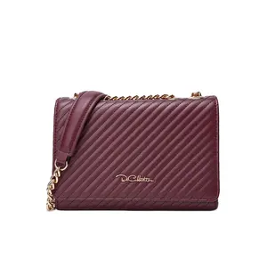 China Factory 2024 Hot selling Women Clutch bag High Quality Pu Leather lady Stripe Shoulder bags fashion DC Handbags for women