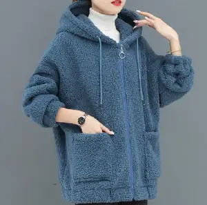 夏尔巴女士拉链夹克运动夹克时尚多毛冬季保暖外套定制设计/来样定做直销服装厂家供应
